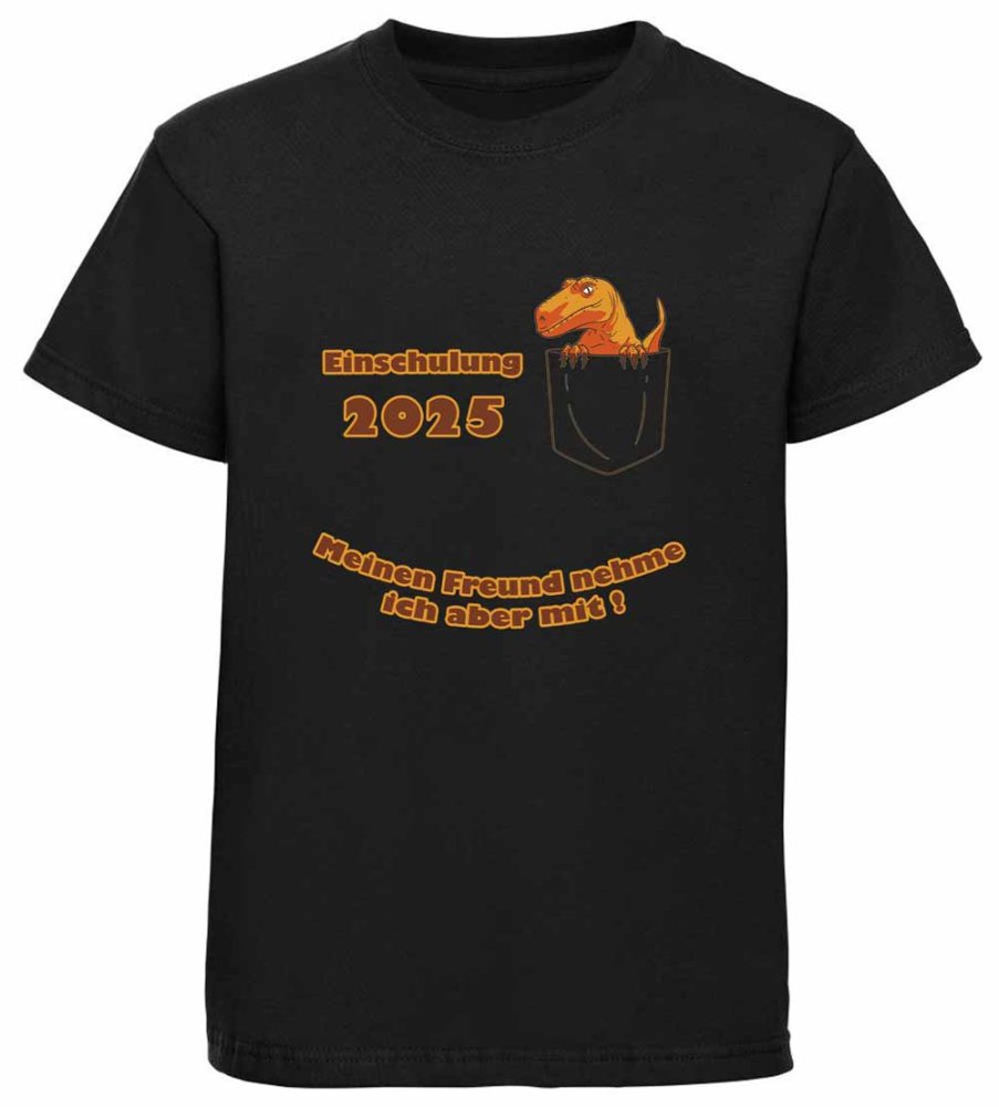 Bedrucktes Kinder T-Shirt „Dino in Brusttasche“ i32
